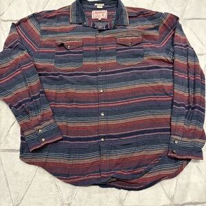 Desperado Mens Pearl Snap Western Cowboy Shirt Southwestern striped Size XL